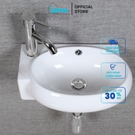 Lavabo Sink With mini Corner Hanging, lavabo Sink With Left Corner Wall Suitable For Small Bathroom LMCG03