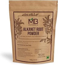 MB Herbals Alkanet Root Powder 100 Gram (3.5 oz) | Ratanjot/Alkanna tinctoria | Natural Coloring Age