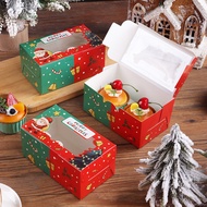 Christmas Cupcake Packaging Box Cupcake Box Window Transparent Mousse Dessert Packaging Box Egg Tart