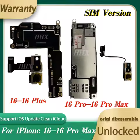 For iPhone 16/16 Plus/16 Pro Max Motherboard With Face ID Unlock Clean iCloud Fully Tested Authentic