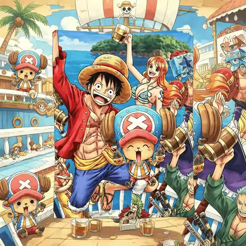 Luffy Anime TONY TONY Chopper! Blanket Fuzzy Novelty Breathable Throw Blanket for Bedding Lounge All
