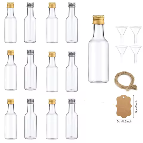 5pcs Mini Liquor Bottles Plastic Small Shot Bottles Empty Mini Alcohol Bottles Party Favors Weddings