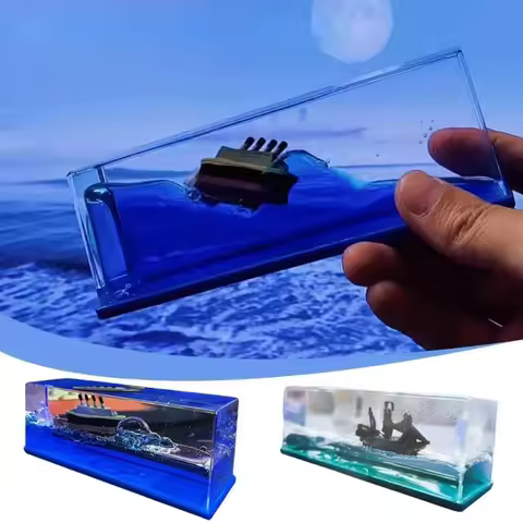 Floating Merry Bottle Cruise Ship Titanic Cruise Ship Fluid Liquid Boat Hourglass Ornament Birthday 