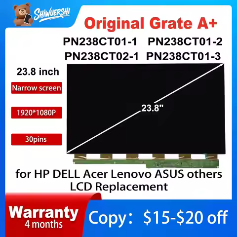 Original New A+ 23.8'' PN238CT01-1 PN238CT01-2 PN238CT01-3 LC238LF4L LCD Screen Display Glass Displa