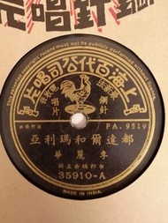 LP78轉百代唱片(李麗華A>都達爾和瑪利亞B>苦難的人兒莫徬徨)新凈無花特價不議價