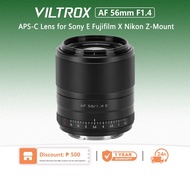 Viltrox 56mm f1.4 STM Autofocus lens for Sony E Fuji X Nikon Z-mount Mirrorless cameras