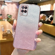 Luxury Plating Gradient Glitter Clear Phone Cases for Oppo Reno 10 8 9 11 f pro + reno11 f reno10 Reno11 Reno9  Reno8 t pro+ 4g 5g shockproof Back Cover Cases กรณีต่างๆ