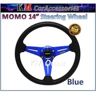 MOMO 14" Steering Wheel PU Sport Steering Racing Steering Universal Car Steering