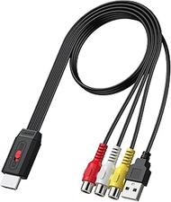 Neoteck RCA to HDMI Converter 1080P AV to HDMI Video Audio Converter with 16:9/4:3 Conversion Built-