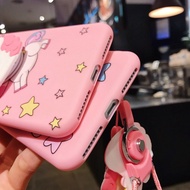 OPPO Reno4 Lite Reno4 Reno4 Pro 4G Reno5 Pro 5G Reno8 5G Reno8 Pro Reno8T Reno8 T 5G Reno7 4G Reno8 4G Cute Cartoon  unicornPhone Case(Including Stand Doll &amp; Lanyard)