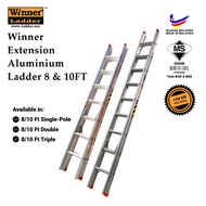 Winner Ladder Heavy Duty Aluminium Ladder (Single Pole/ Double /Triple Extension - Tangga Aluminium)