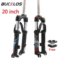 BUCKLOS 20 inch Suspension Fork Folding Bike Straight Oil Fork Disc Brake Quick Release 50mm Travel Bicycle Fork Cycling Parts