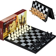 DEVOUR 1set Gold and Silver Color ic Chess Board Puzzle Game Plastic Chessboard Chess Games Checkers Chess Set