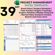 ⚡️INSTANT⚡️39 Set Excel Template for Project Management : Gantt Chart | Kanban Board | Project Timel
