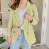 Blazer Wanita Modis Blazer Wanita Panjang Modern Kekinian Blazer Wanita Korea Linen Masakini