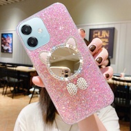 KOSLAM Cute Soft Phone Casing with Makeup Mirror for OPPO A3X A3 5G A79 5G A18 A38 A58 A78 A98 5G A1