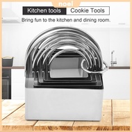 [New] Stainless Steel Cutter Tool 5pcs Sharp Edge Square Cookies Cutter Easy Cleaning Bread Sandwich
