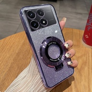 Shopee Preferred Electroplating Bracket POCO F6 Pro Phone Case F6 Shock-Resistant F6 F6Pro Protectiv