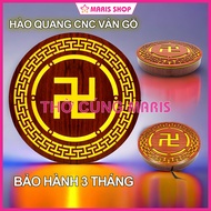 Swastika Wood Grain Halo Lamp for Buddha Altar, Buddha Halo Ring, Buddha Halo Lamp, CNC Halo