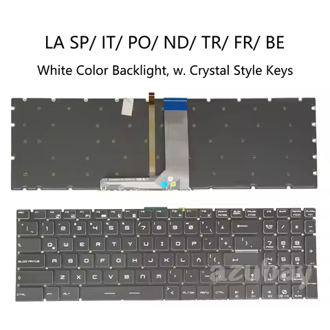 Keyboard For MSI GT72S 6QE, GL62 GL62M GL72 GP62 GP62M, MS- 1796 17A5 17C5 16J9 16JB 1799, LA SP ND 