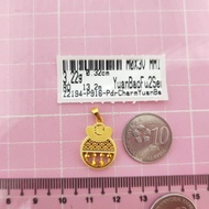 Murni Mewah Emas916, Loket Pdr Charm Yuan Bao Sempoa 2194 1.3 cm Pd 0.32