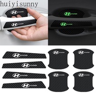 HYS  Car Handle Protector Auto Door Bowl Carbon Fiber Luminous Anti-Scratch Stickers For Hyundai I10