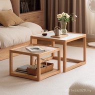 Yi Combination Solid Wood Large Small Glass Coffee Table Furniture Small Tea Table Shun Log Designer