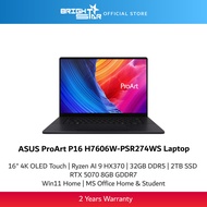 ASUS ProArt P16 H7606W-PSR274WS Laptop - 16" 4K OLED Touch/Ryzen AI 9-HX370/32GB D5/2TB SSD/RTX 5070