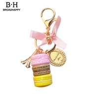 broadhappy Cute Macaron Cake Pendant Car Keychain Alloy Holder Bag Purse Accessory