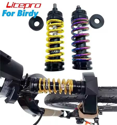 Litepro For Birdy Folding Bike Front Fork Shocks Adjustable Damping Shock Absorber Damping Spring Ti