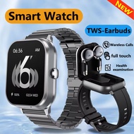 D8Pro Headset Smart Watch TWS 2 In 1 Wireless Bluetooth Headphones Blood Pressure Heart Rate Testing