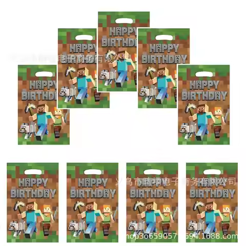 20pcs Cartoon Minecraft Gift Bag Campus Birthday Party Decoration Gift Bag