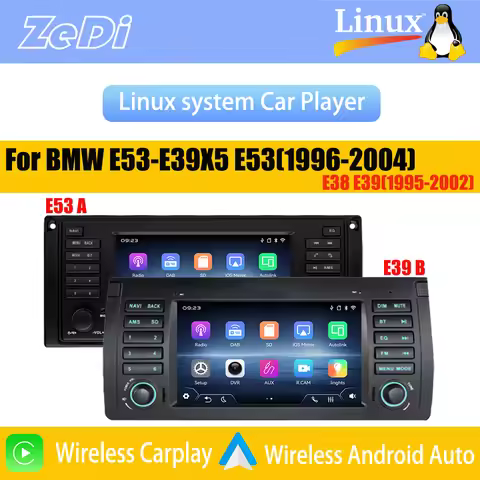 For BMW E53-E39X5 E53(1996-2004)E38E39(1995-2002)2026 New Linux System Wireless CarPlay Bluetooth Mu
