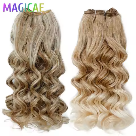 16Inches 120Grams Loose Curly Ombre Brown Piano Blond P27/613 SP12/16/613 High Temperature Synthetic