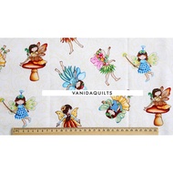 Imported American Cotton Fabric Size 1/2 Yard (45x110cm) 1 Fairy Pattern Fairies of the Earth (Code 