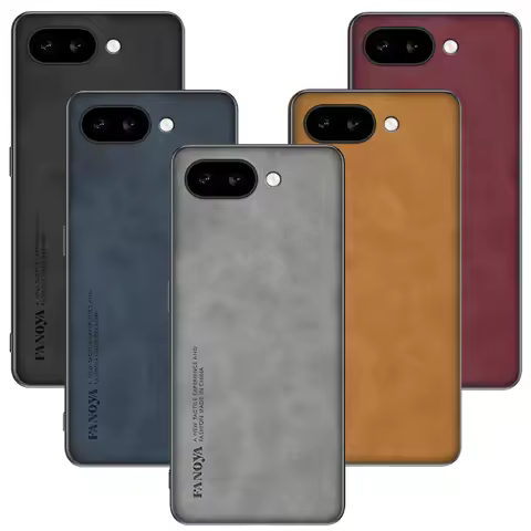 Frosted PU Leather Matting Anti-Shock Hard Plastic Skin Case For Google Pixel 9A