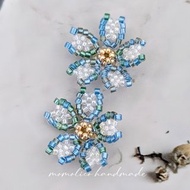 鉤針 串珠 編織 櫻花 耳環