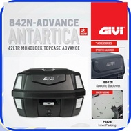 💯ORIGINAL GIVI BOX B42N ANTARTICA ACCESSORIES MONOLOCK TOP CASE BLACK REFLECTOR 100% 42 LITRE  B42 G