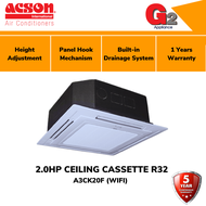 ACSON (AUTHORISED DEALER) CEILING CASSETTE AIR CONDITIONER BUILT IN WIFI R32 [2.0HP A3CK20F/A3LC20F]/[2.5HP A3CK25F/A3LC25F]