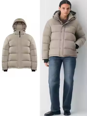 Aritzia Women's Super Puff down Jaet Thiened Goose down Coat Frosted Surface Puff Sle Warmth Commute