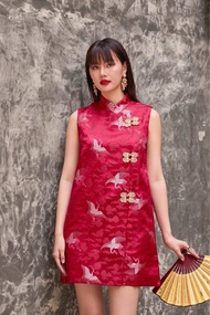 Maynita - CNY Dawn of joy dress เดรสตรุษจีน เดรสแดง กี่เพ้า คอจีน