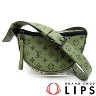 二手路易威登 LV Moon 斜背包 M23838 Monogram Tone 男士單肩包 卡其色