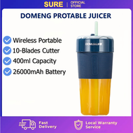 DOMENG Electric fruit juicer blender juice mixer mini Wireless Portable household USB Charging 8 Bla