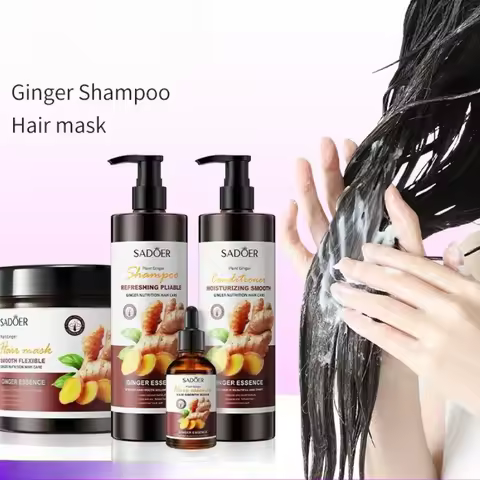 500ml Ginger Shampoo Conditioner Mask Prevents Dry and Split Hair Moisturizes Refresh Control Oil De