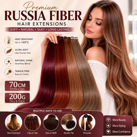 Bio Straight Hair Bundles 26" Natural Soft Heat Resistant Fiber Synthetic Fiber Hair Extensions Prot
