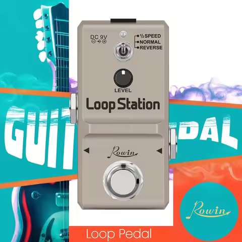 Rowin Loop Effects Pedal Unlimited Overdubs 10mins of Looping, 1/2 Time Reverse Looper Stereo Effect