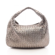 [二手] Bottega BOTTEGA VENETA單肩包，Veneta 包，Intrecciato，銀色皮革，Intrecciato Hobo 包，中號