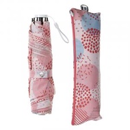 estaa - 輕量系列 防UV99% 短雨傘折傘 附傘袋 10244-32 – 幾何圓點（粉紅色）