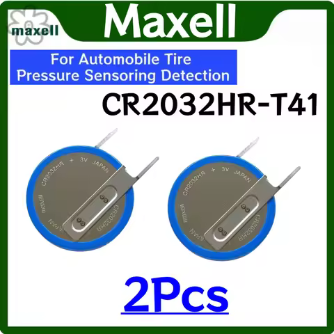 2pcs Original MAXELL CR2032HR with T41 Welding Pin CR2032HR-T41 Battery for Automobile Tire Pressure