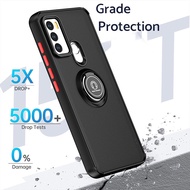 Phone Casing For Motorola Moto G60 G60s Translucent Frosted Cover with Rotatable Ring Stand Shockpro